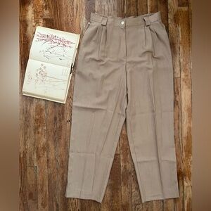 Vintage Tan High Waisted Pleated Pants